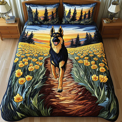 Floral Majesty 3-Piece Quilted Bedding Set NCU0NT5346