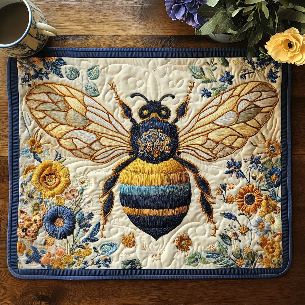 Floral Majesty Bee Quilted Placemat NCU0NT4360