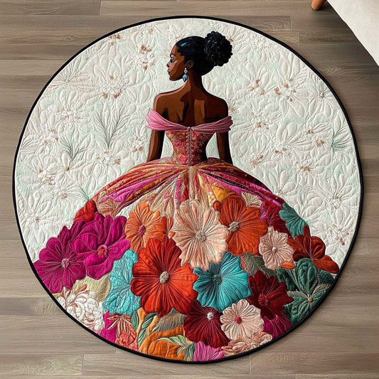 Floral Majesty Quilted Round Mat NCU0NT8235