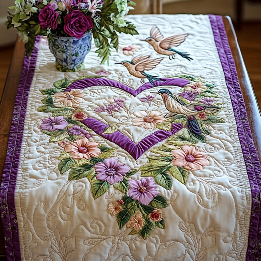 Floral Melody Quilted Table Runner NCU0VH2627