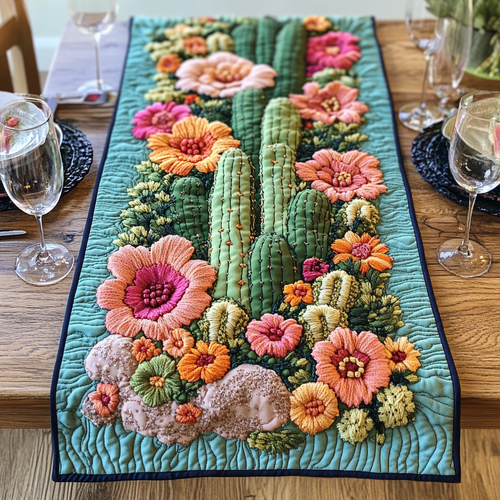 Floral Mirage Quilted Table Runner NCU0VH2303