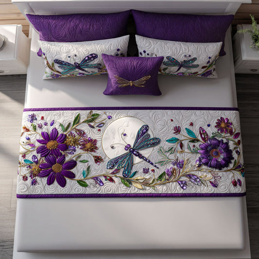 Floral Moonlight Quilted Bed Runner NCU0PT8843