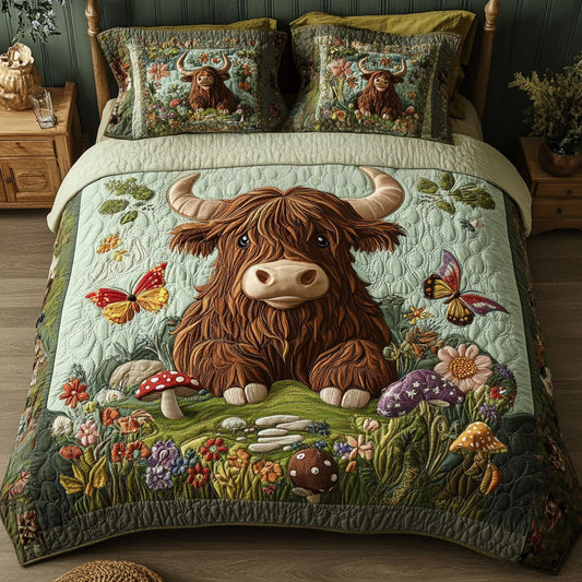 Floral Paradise 3-Piece Quilted Bedding Set NCU0NT2915