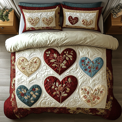 Floral Passion 3-Piece Quilted Bedding Set NCU0VH3011
