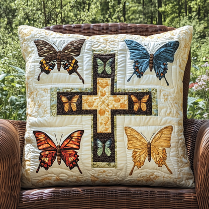 Floral Patchwork Cross Quilted Pillow Case NCU0VL546
