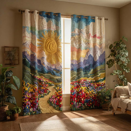 Floral Path Quilted Curtains NCU0HH1765
