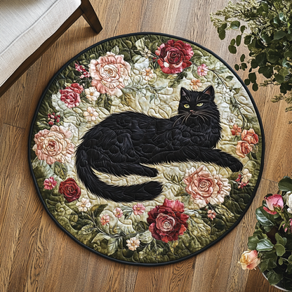 Floral Paws Quilted Round Mat NCU0VH5401