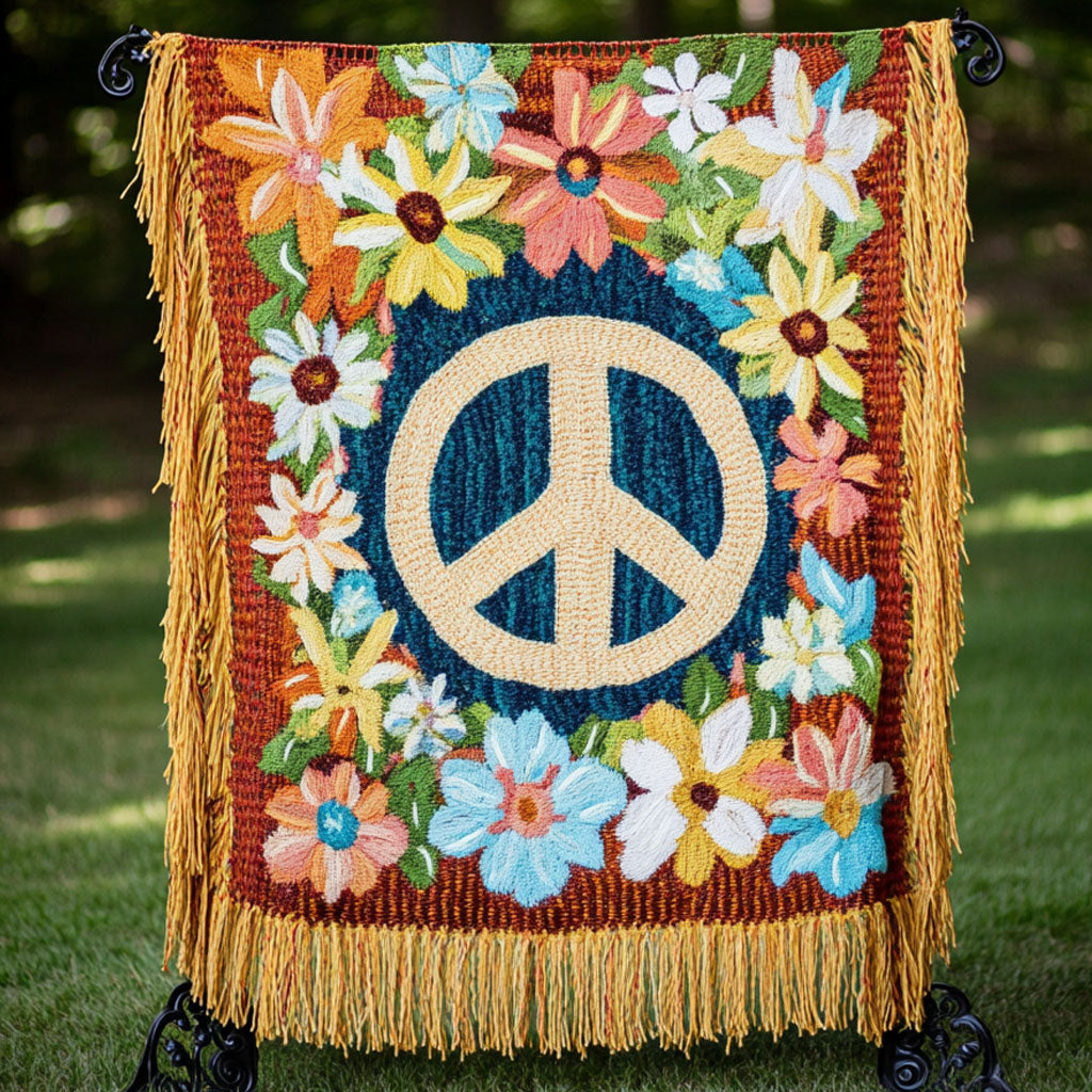 Floral Peace Woven Sofa Blanket NCU0NT4785