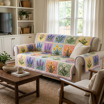 Floral Prairie Quilted Sofa Cover NCU0DV9726