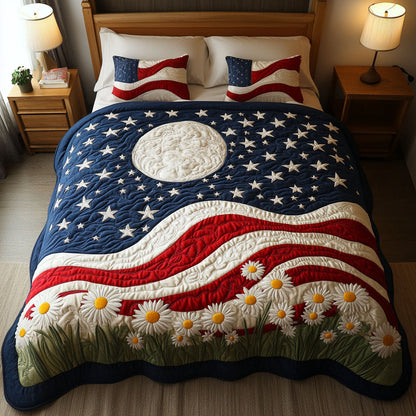 Floral Pride 3-Piece Quilted Bedding Set NCU0NT5361