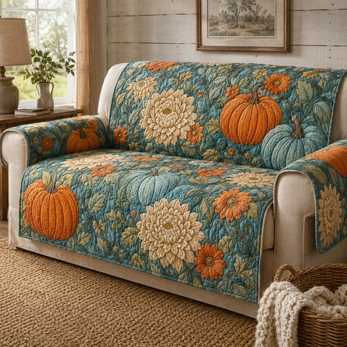 Floral Pumpkins Quilted Sofa Cover NCU0VL3766