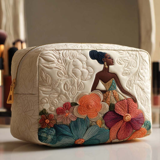 Floral Queen Quilted Makeup Bag NCU0NT10375