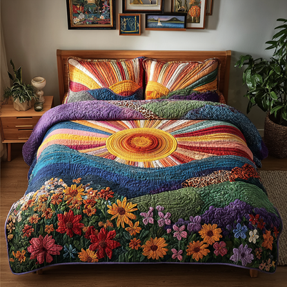 Floral Radiance 3-Piece Quilted Bedding Set NCU0VH5754