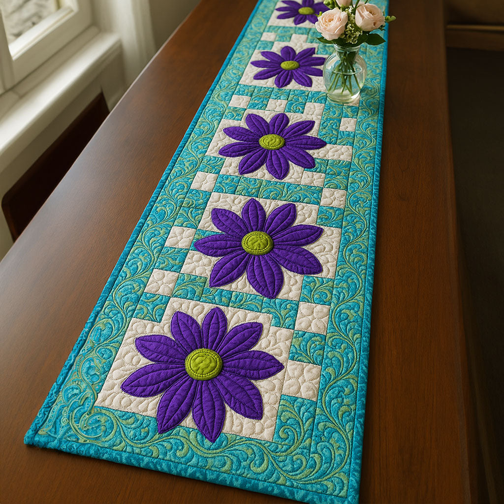 Floral Radiance Quilted Table Runner NCU0NT5382