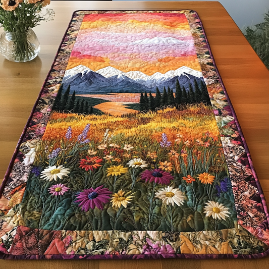Floral Rays Quilted Table Runner NCU0VL1665