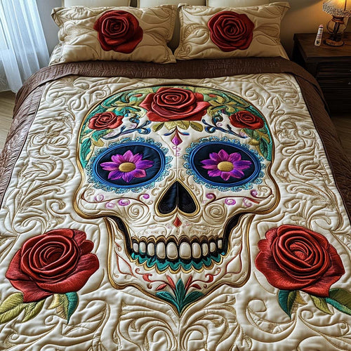Floral Remembrance 3-Piece Quilted Bedding Set NCU0NT7942
