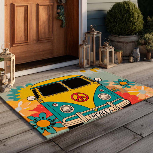 Floral Retro Van Doormat NCU0XD845
