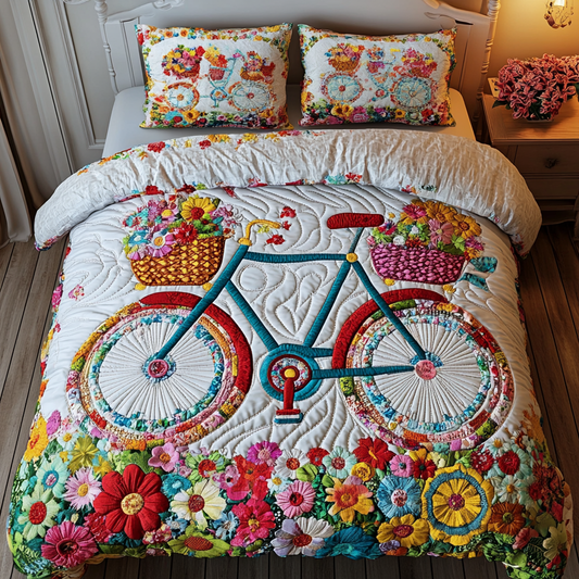 Floral Ride 3-Piece Quilted Bedding Set NCU0DK6079