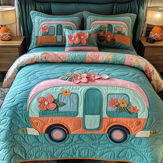 Floral Ride 3-Piece Quilted Bedding Set NCU0NT5676