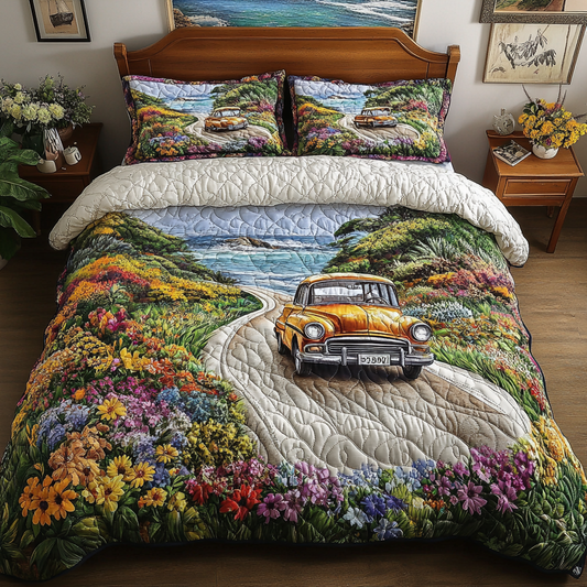 Floral Rise 3-Piece Quilted Bedding Set NCU0VL2500
