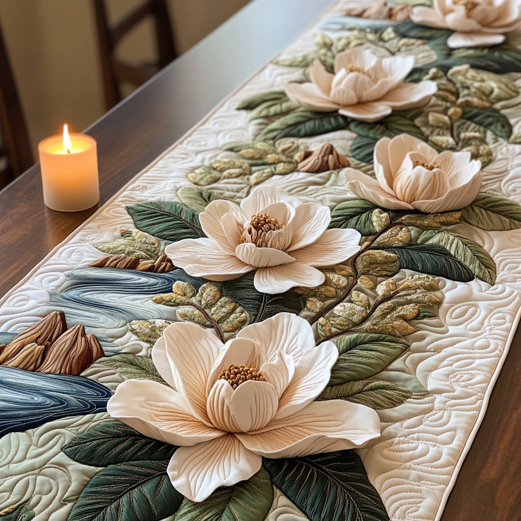 Floral River Quilted Table Runner NCU0VH4731