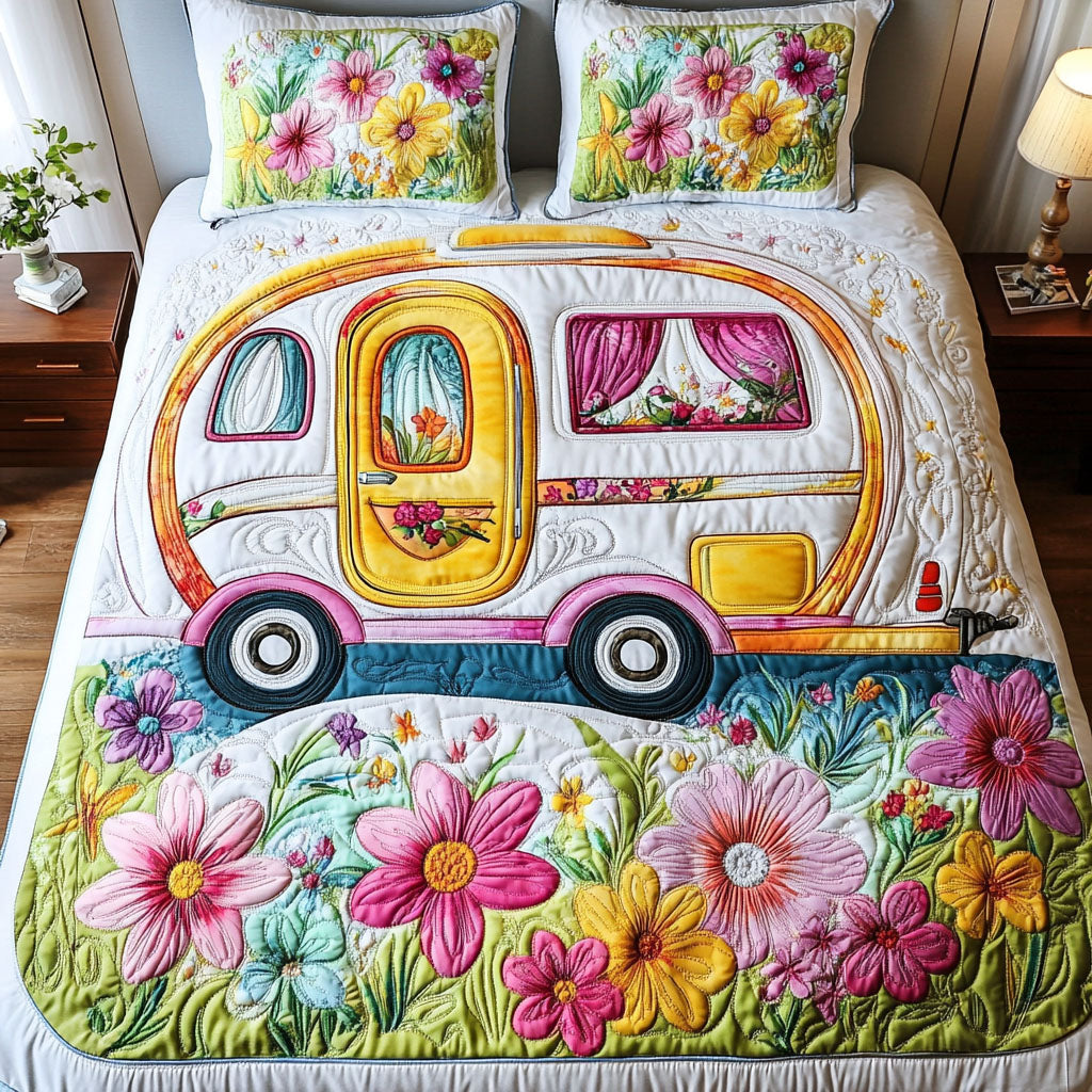 Floral Roadtrip 3-Piece Quilted Bedding Set NCU0NT5962