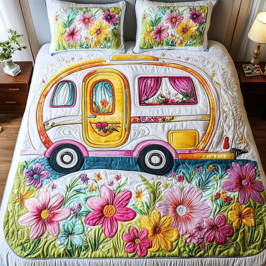 Floral Roadtrip 3-Piece Quilted Bedding Set NCU0NT5962