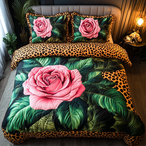 Floral Safari 3-Piece Quilted Bedding Set NCU0DK6196