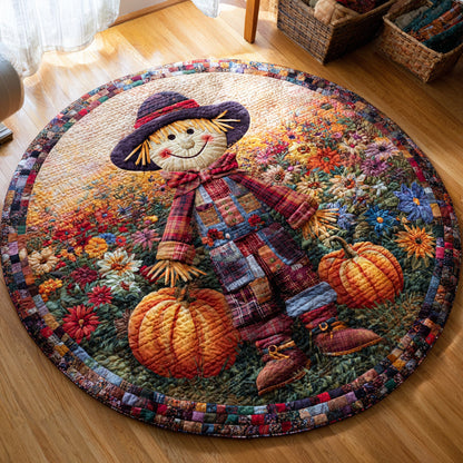 Floral Scarecrow Quilted Round Mat NCU0HH054