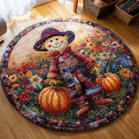 Floral Scarecrow Quilted Round Mat NCU0HH054