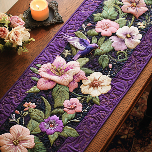 Floral Serenade Quilted Table Runner NCU0VH3170