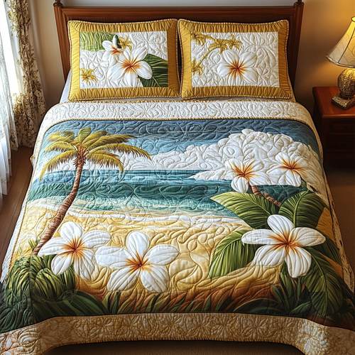 Floral Serenity 3-Piece Quilted Bedding Set NCU0DV5211
