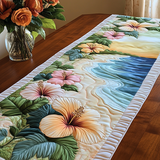 Floral Serenity Quilted Table Runner NCU0VL1857