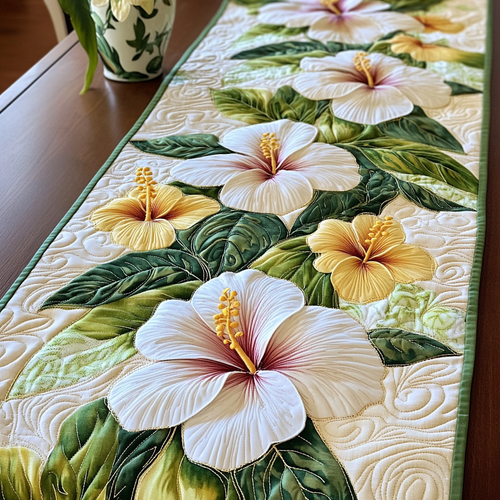 Floral Serenity Quilted Table Runner NCU0VL1953