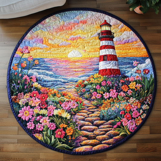 Floral Shore Quilted Round Mat NCU0VH4664