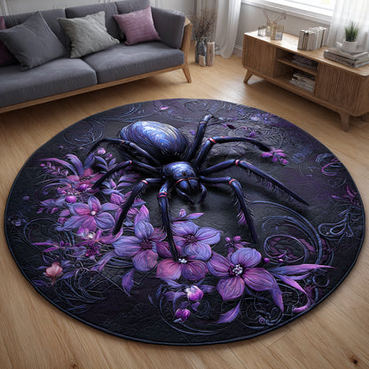 Floral Spider Quilted Round Mat NCU0HH591