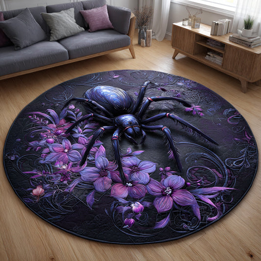 Floral Spider Quilted Round Mat NCU0HH591