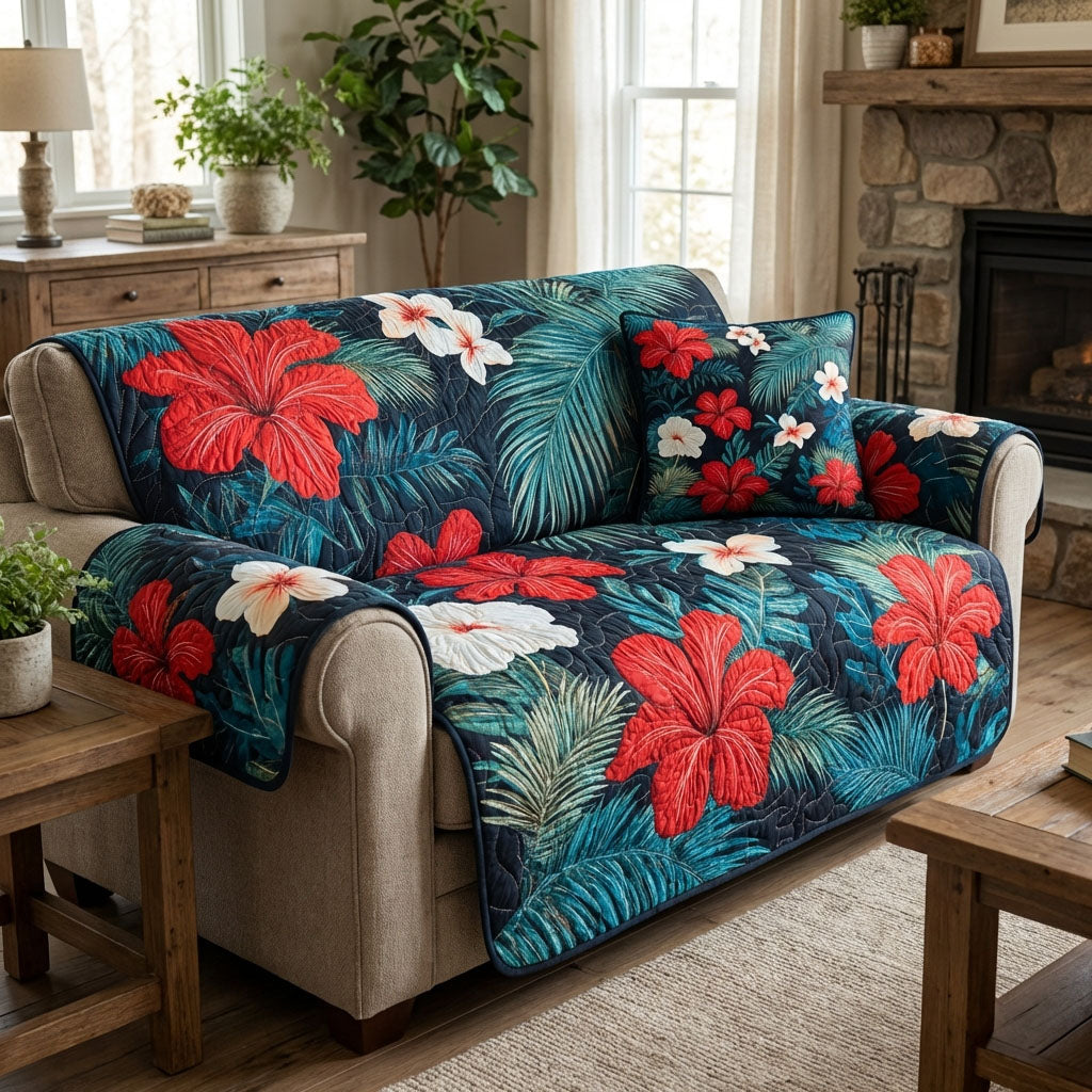 Floral Splash Quilted Sofa Cover NCU0DK12130