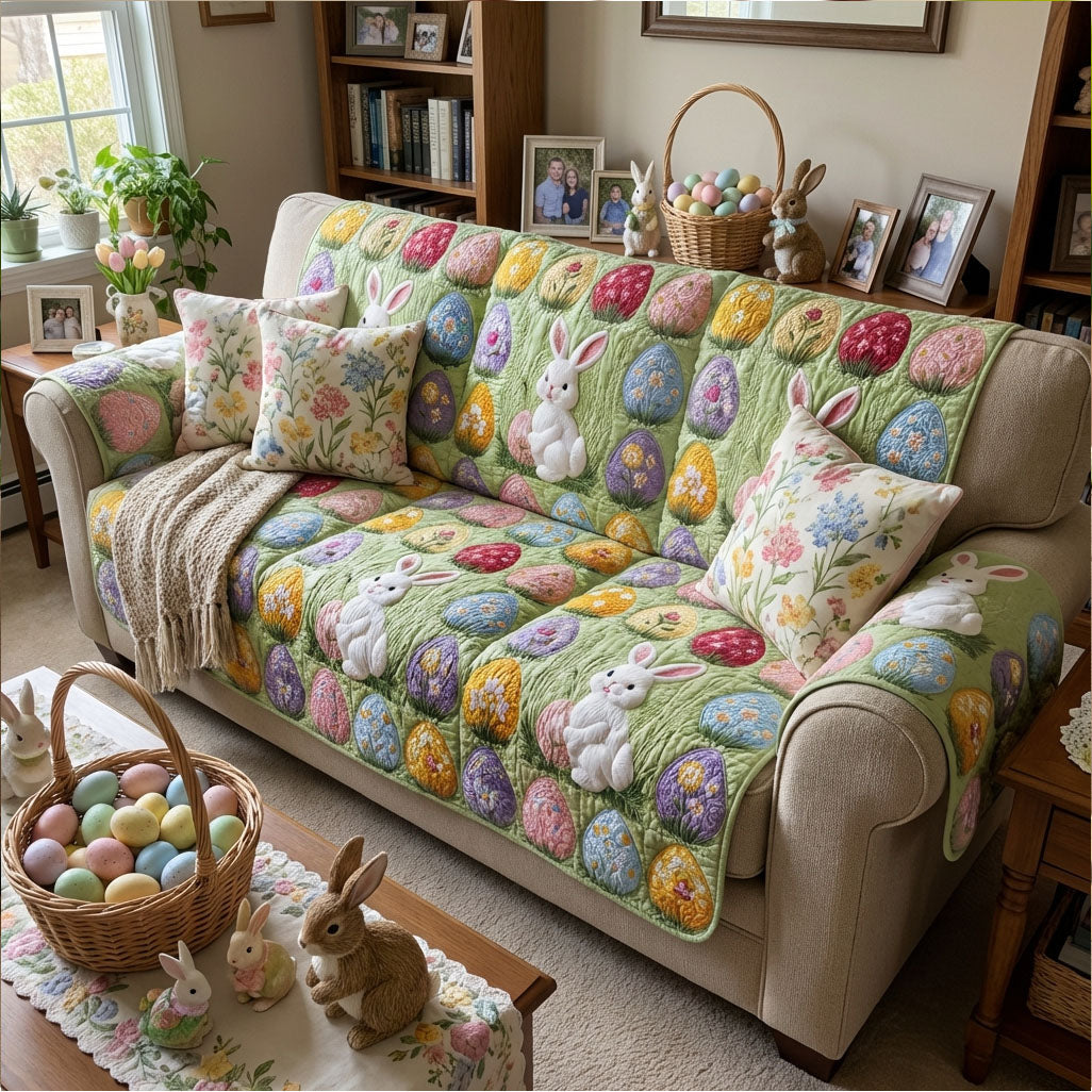 Floral Spring Whisper Quilted Sofa Cover NCU0PT11375