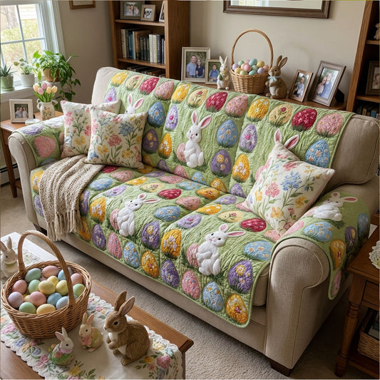 Floral Spring Whisper Quilted Sofa Cover NCU0PT11375