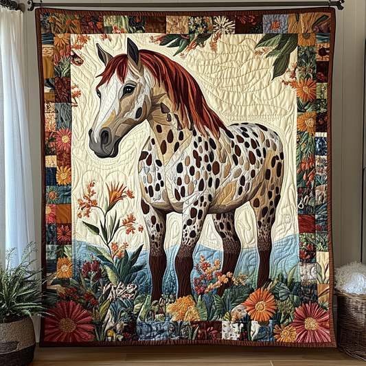 Floral Stallion Quilted Blanket NCU0DK6559