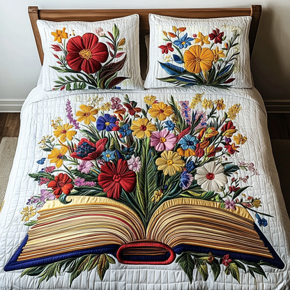 Floral Story 3-Piece Quilted Bedding Set NCU0VL1320