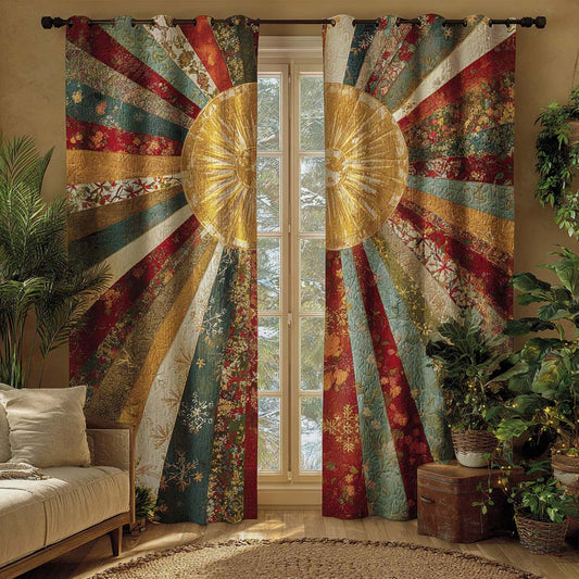 Floral Sunburst Glow Quilted Curtains NCU0XD2042