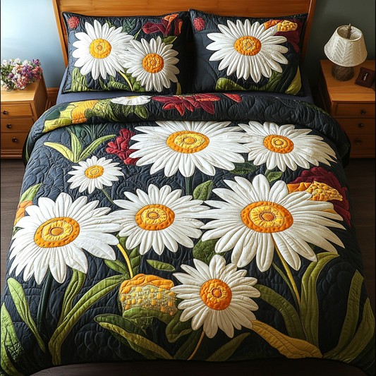 Floral Sunshine 3-Piece Quilted Bedding Set NCU0DK6049