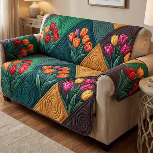 Floral Symphony Quilted Sofa Cover NCU0XD2450