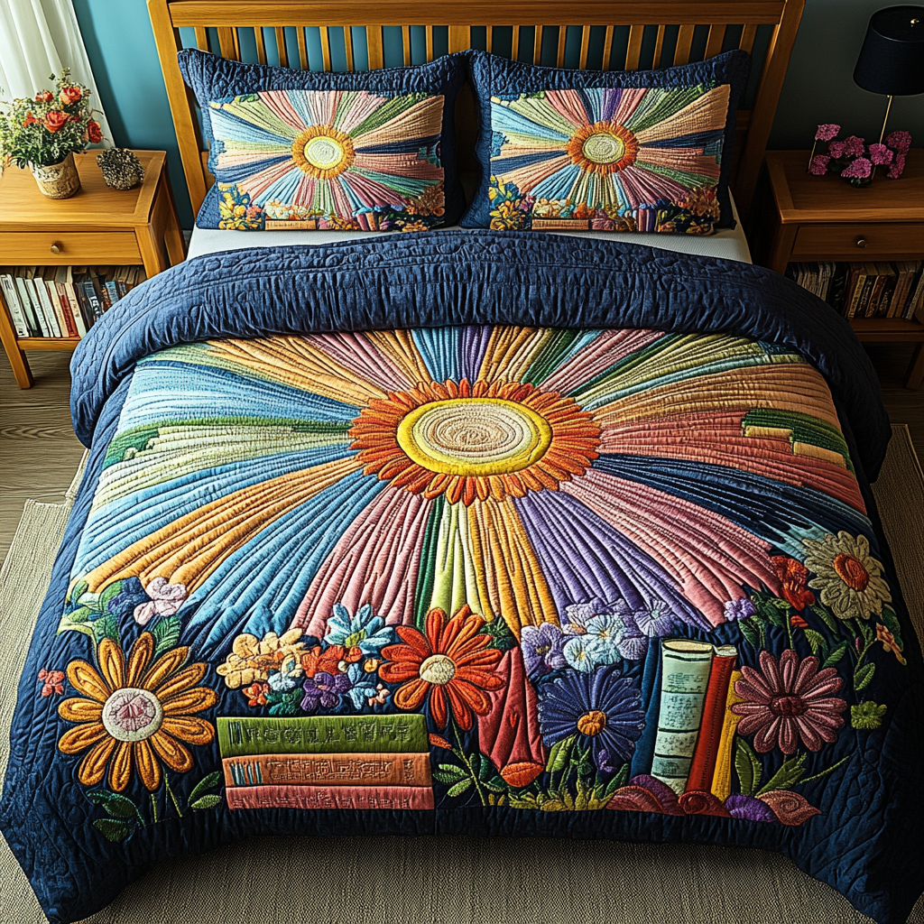 Floral Tales 3-Piece Quilted Bedding Set NCU0DV4896