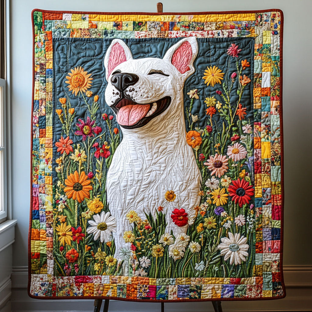 Floral Terrier Tales Quilted Blanket NCU0PT3843