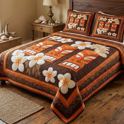 Floral Totem 3-Piece Quilted Bedding Set NCU0NT12716