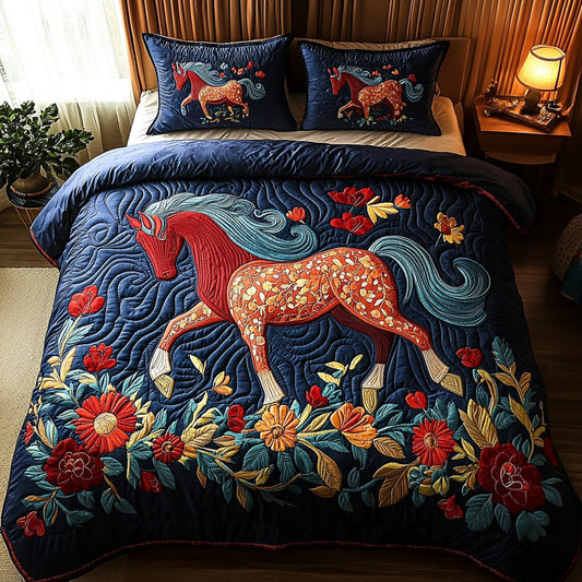 Floral Trot 3-Piece Quilted Bedding Set NCU0DV7339