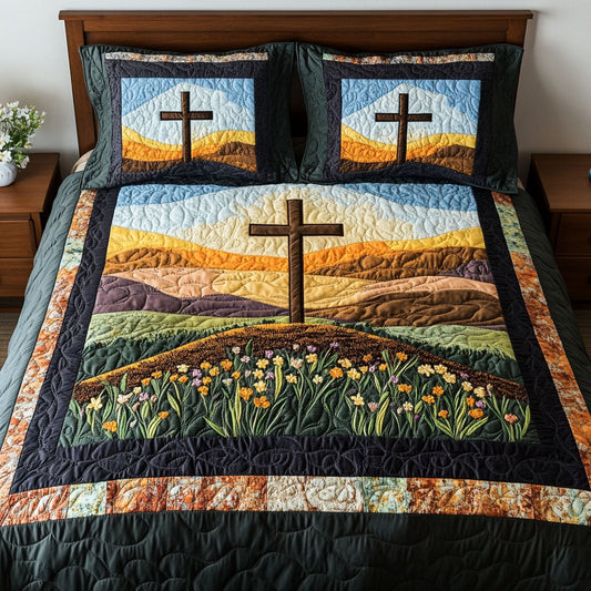 Floral Valley 3-Piece Quilted Bedding Set NCU0NT3516